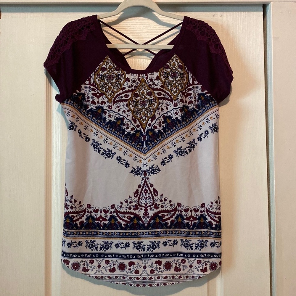 Maurices Short Sleeve Blouse